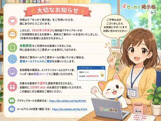 [割引あり]2026年5月更新有料版をご利用のお客様へ