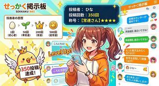 お知らせシリーズ・常連さんが一目でわかる！「投稿カウンター・昇進機能」