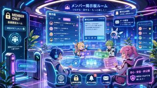 お知らせシリーズ・大切な仲間だけの秘密の部屋！「会員制メンバー掲示板機能」